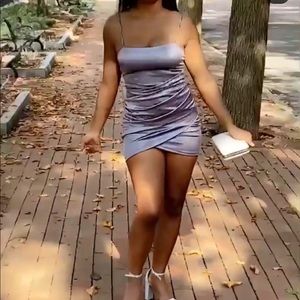 Windsor’s satin lavender dress